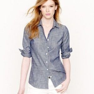 J. Crew Polka Dot Chambray The Perfect Shirt